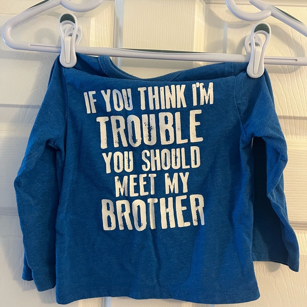 The Children's Place Blue Long Sleeve Tee with Fun Slogan